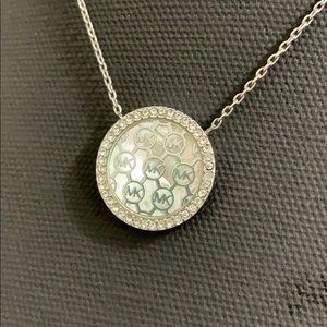 Michael Kors silver and abalone necklace